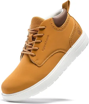FLYLAND Men's Fashion Sneakers Chukaa Boots Leather Shoes Lace Up Lightweight Dress Boots Walking Driving Shoes
