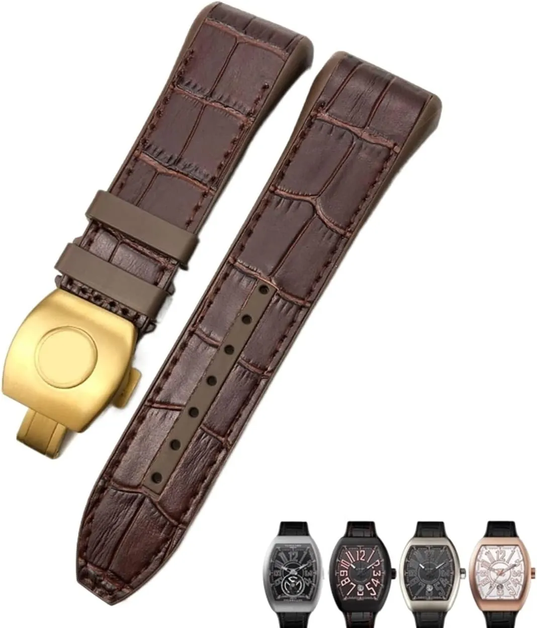 For Franck Muller Watch Band 28mm Cowhide Silicone Watch Strap Nylon Rubber Folding Buckle Watch Bands For Men Bracelet