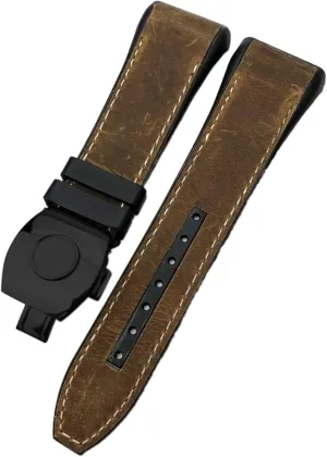 For Franck Muller Watch Band 28mm Cowhide Silicone Watch Strap Nylon Rubber Folding Buckle Watch Bands For Men Bracelet