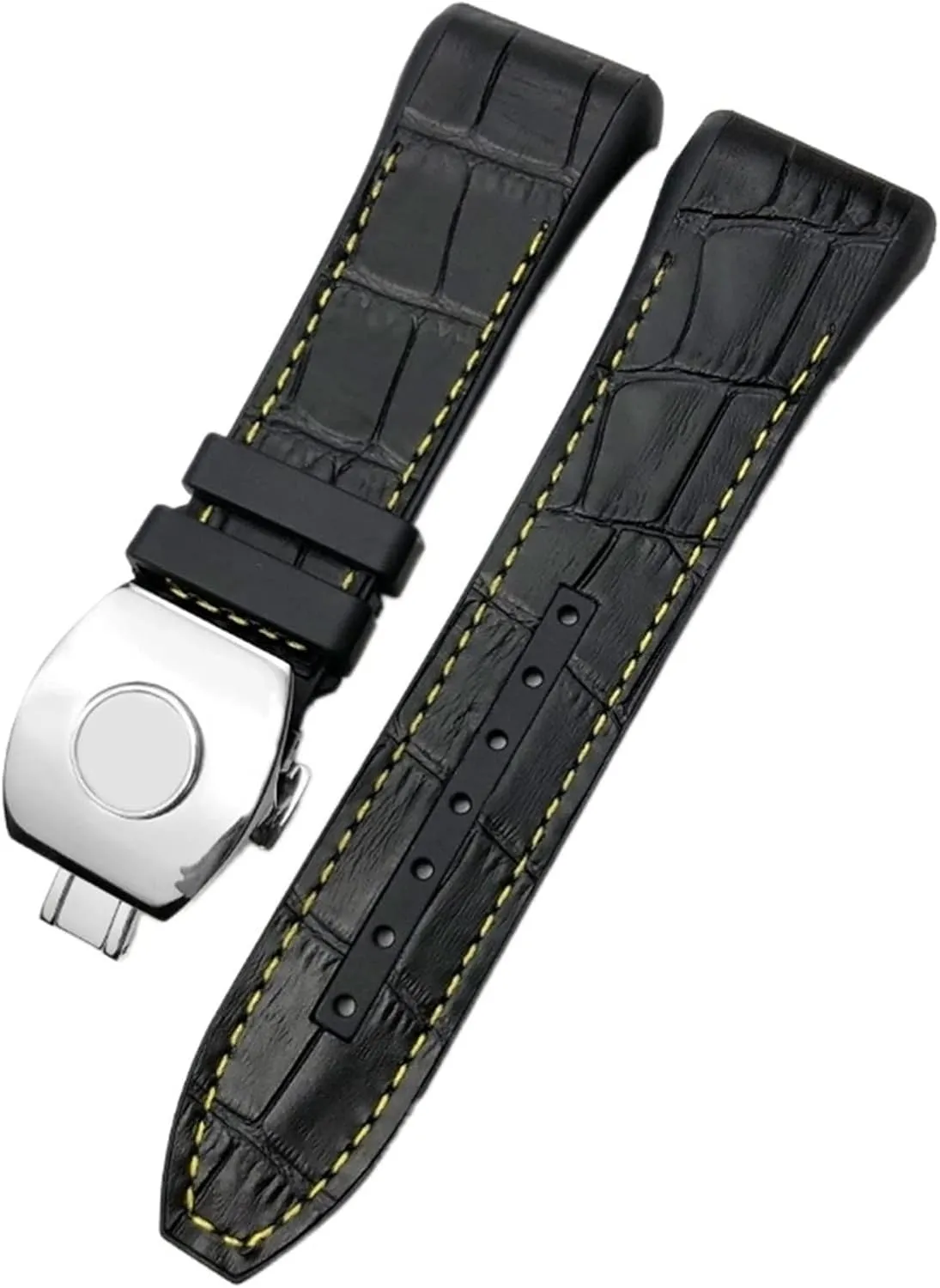 For Franck Muller Watch Band 28mm Cowhide Silicone Watch Strap Nylon Rubber Folding Buckle Watch Bands For Men Bracelet