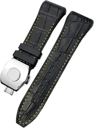 For Franck Muller Watch Band 28mm Cowhide Silicone Watch Strap Nylon Rubber Folding Buckle Watch Bands For Men Bracelet