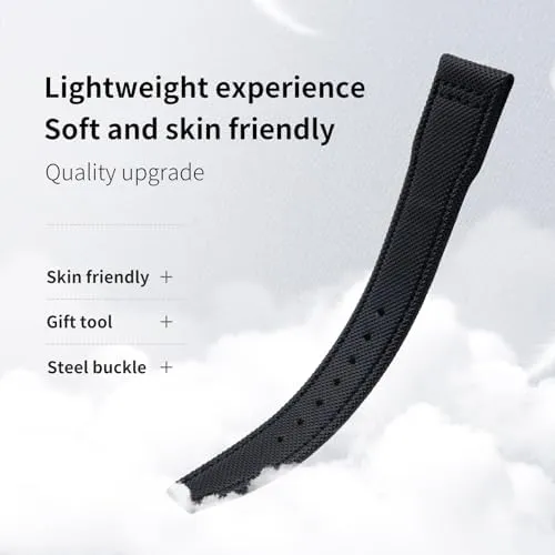 For IWCSPITFIRE MARK 18 for Portugieser for Portofino Pilot for IW3777 Wristband 20mm 21mm 22mm Nylon Canvas Leather Watchbands (Black SILVER buckle A,20MM)