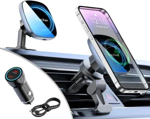 for Magsafe Car Mount Charger with USB C Car Power Adapter,15W Magnetic CD Slot Phone Holders for Your Car Accessories for Women,Men,Fathers Day for Gifts,Phone Chargers for Apple Iphone 12-16 Pro Max