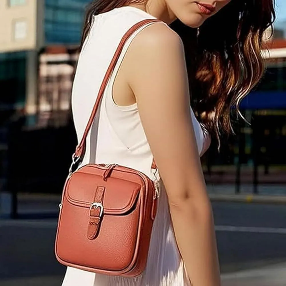 Forcipower Crossbody Leather Bag, Collaboraten1 Crossbody Leather Bag, Anti-Theft Vintage Shoulder Bag Purse
