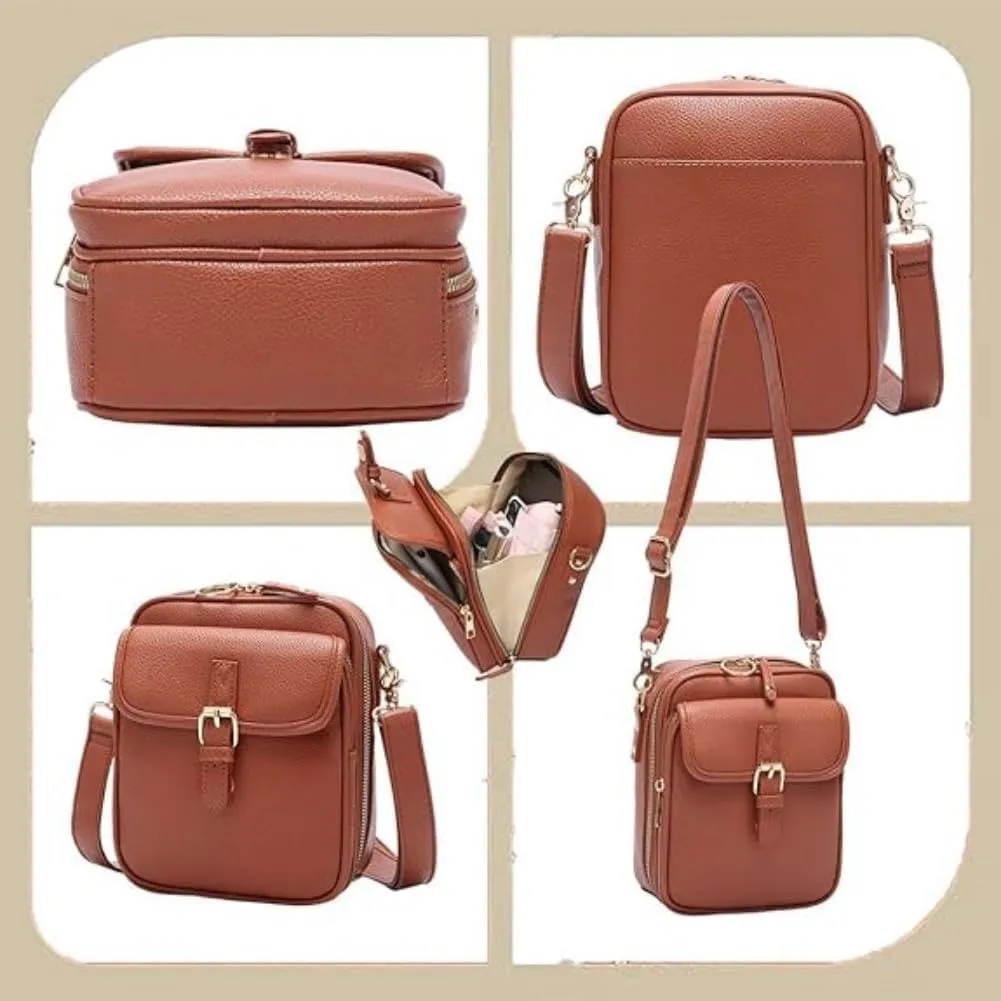 Forcipower Crossbody Leather Bag, Collaboraten1 Crossbody Leather Bag, Anti-Theft Vintage Shoulder Bag Purse