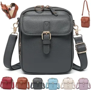 Forcipower Crossbody Leather Bag, Urvashi Crossbody Bag, Vintage Anti Theft Messenger Shoulder Bag, Built in Wallet