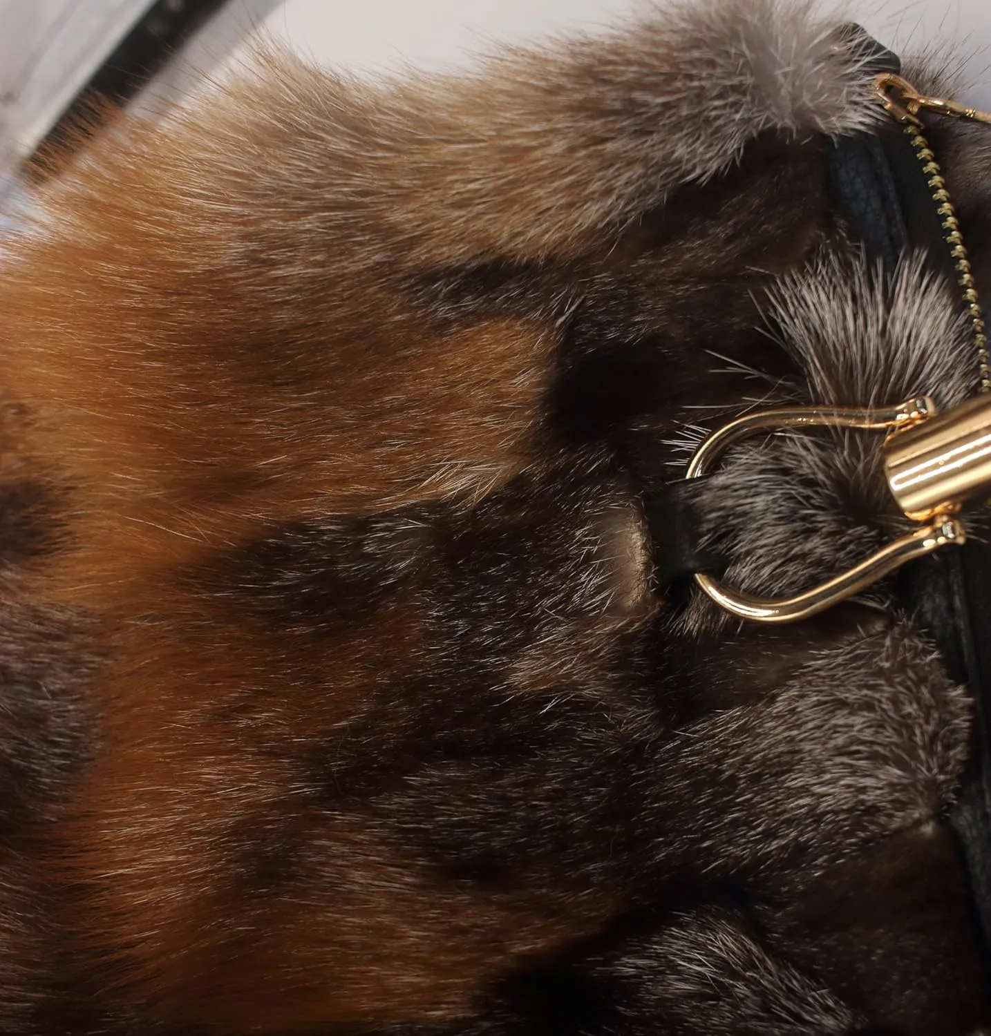 Fosrion Luxury Real Fox Fur Handbag For Women Ladies Furry Shoulder Bag