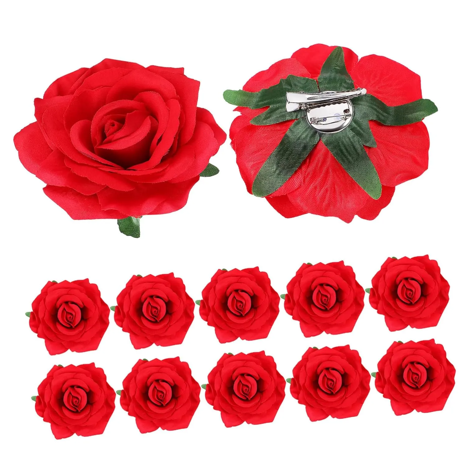 FRCOLOR Floral Hairpin 12 Pack Rose Hair Flower Clips Versatile Hair Accessories for Women