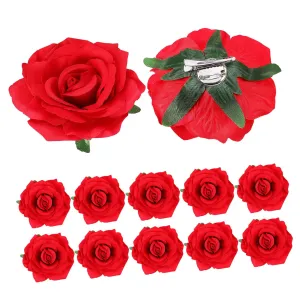 FRCOLOR Floral Hairpin 12 Pack Rose Hair Flower Clips Versatile Hair Accessories for Women