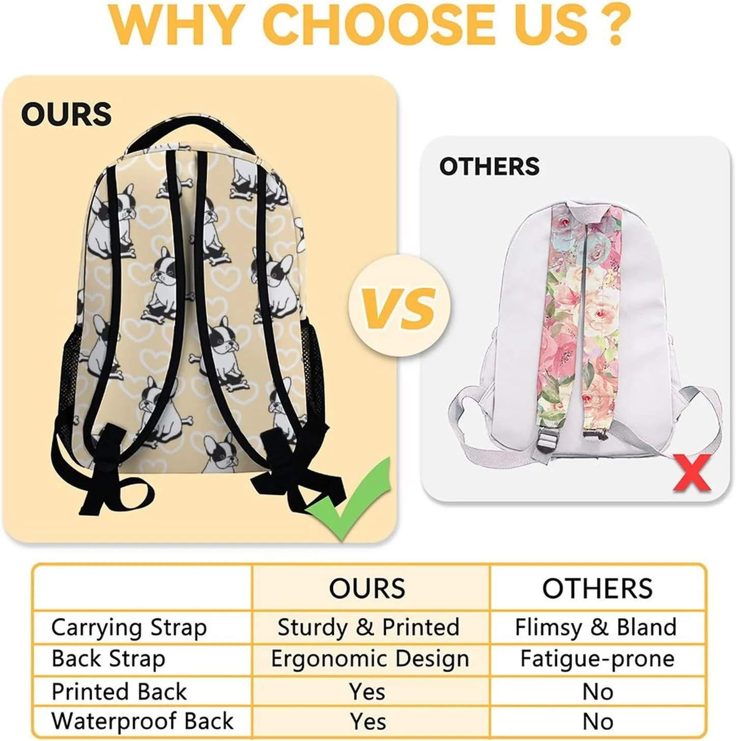 French Bulldog Backpack with Lunch Box and Pencil Case for Girls Boys, 16 Inch School Bookbag with Adjustable Straps, Travel Bag Durable, Lightweight, Large Capacity