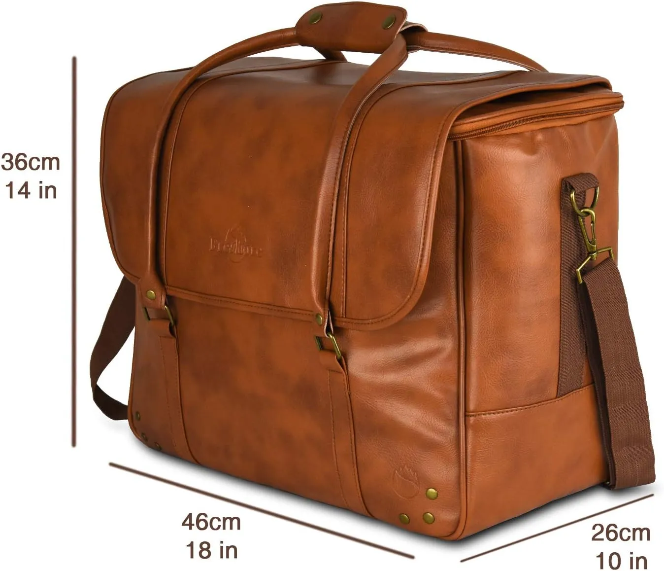 Freshore® Wine Leather Tote Cooler Insulated Bag - Luxury 2 Bottle Carrier Design For Lunch/Travel - Idea Gift For Women/Man