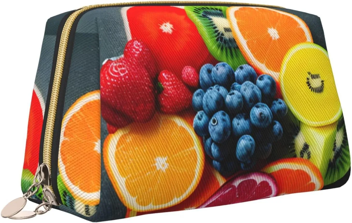 Fruit Rainbow Toiletry Pouch, Travel-Friendly Makeup Organizer For Makeup Brushes, Lipsticks