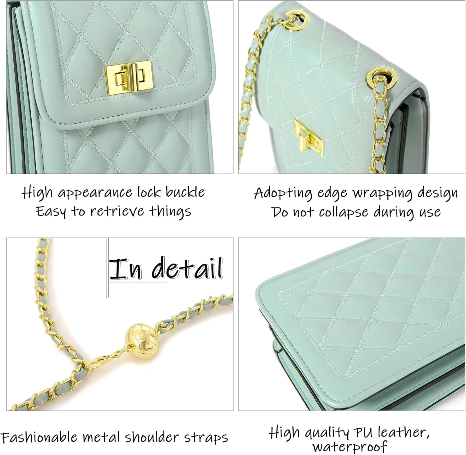 FSD.WG Women Small Crossbody Cell Phone Purse Leather Phone Purse Mini Messenger Shoulder Handbag Wallet