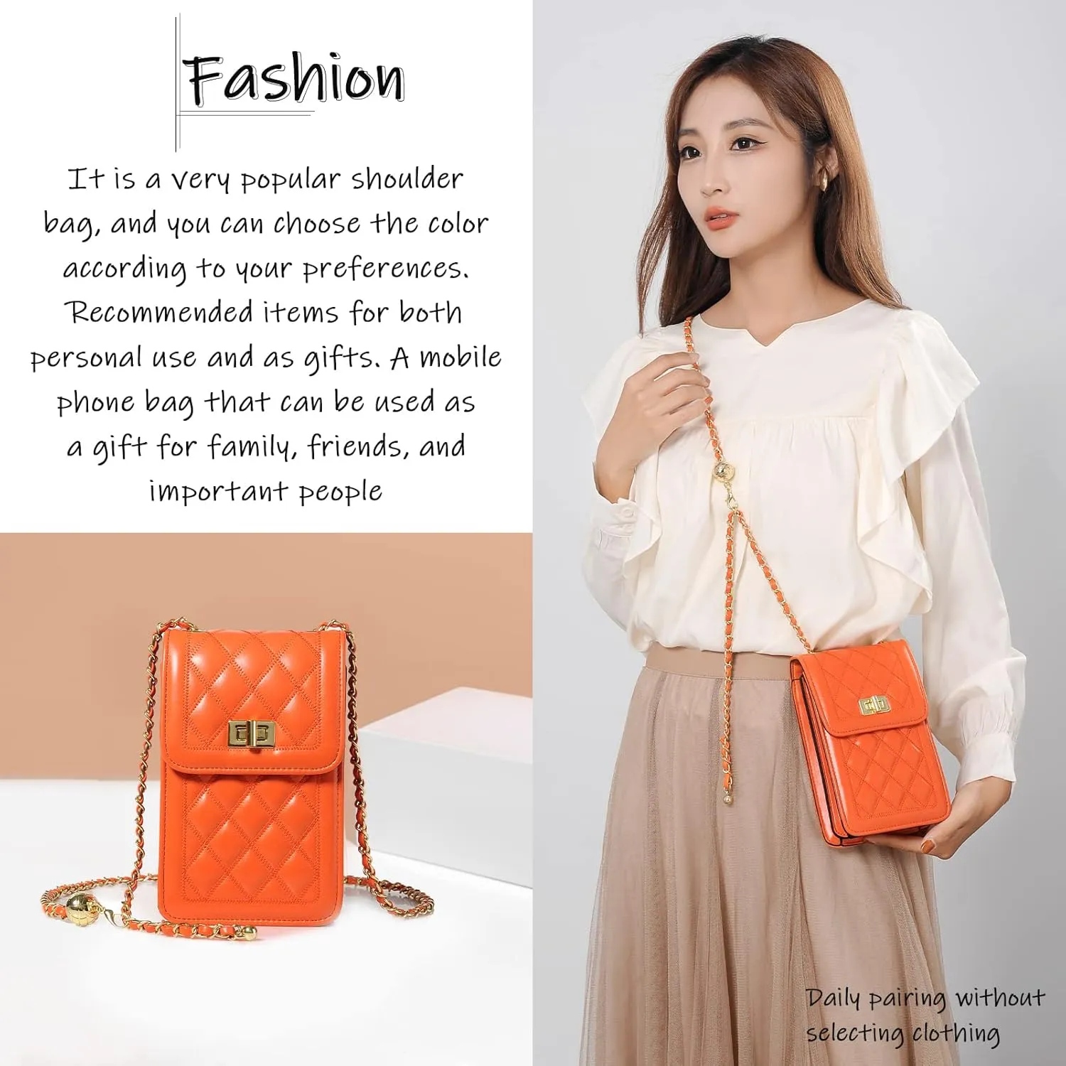 FSD.WG Women Small Crossbody Cell Phone Purse Leather Phone Purse Mini Messenger Shoulder Handbag Wallet