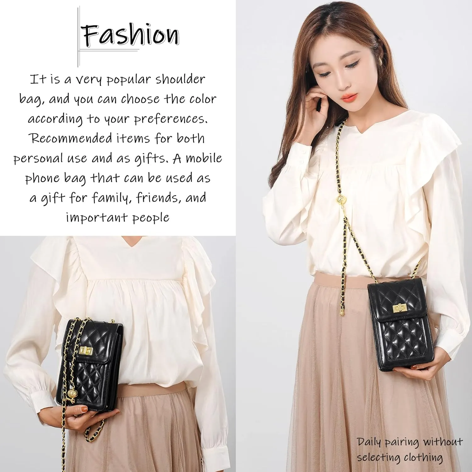 FSD.WG Women Small Crossbody Cell Phone Purse Leather Phone Purse Mini Messenger Shoulder Handbag Wallet