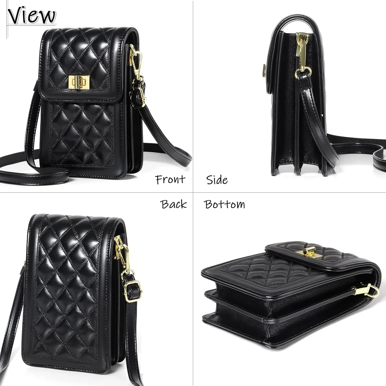 FSD.WG Women Small Crossbody Cell Phone Purse Leather Phone Purse Mini Messenger Shoulder Handbag Wallet