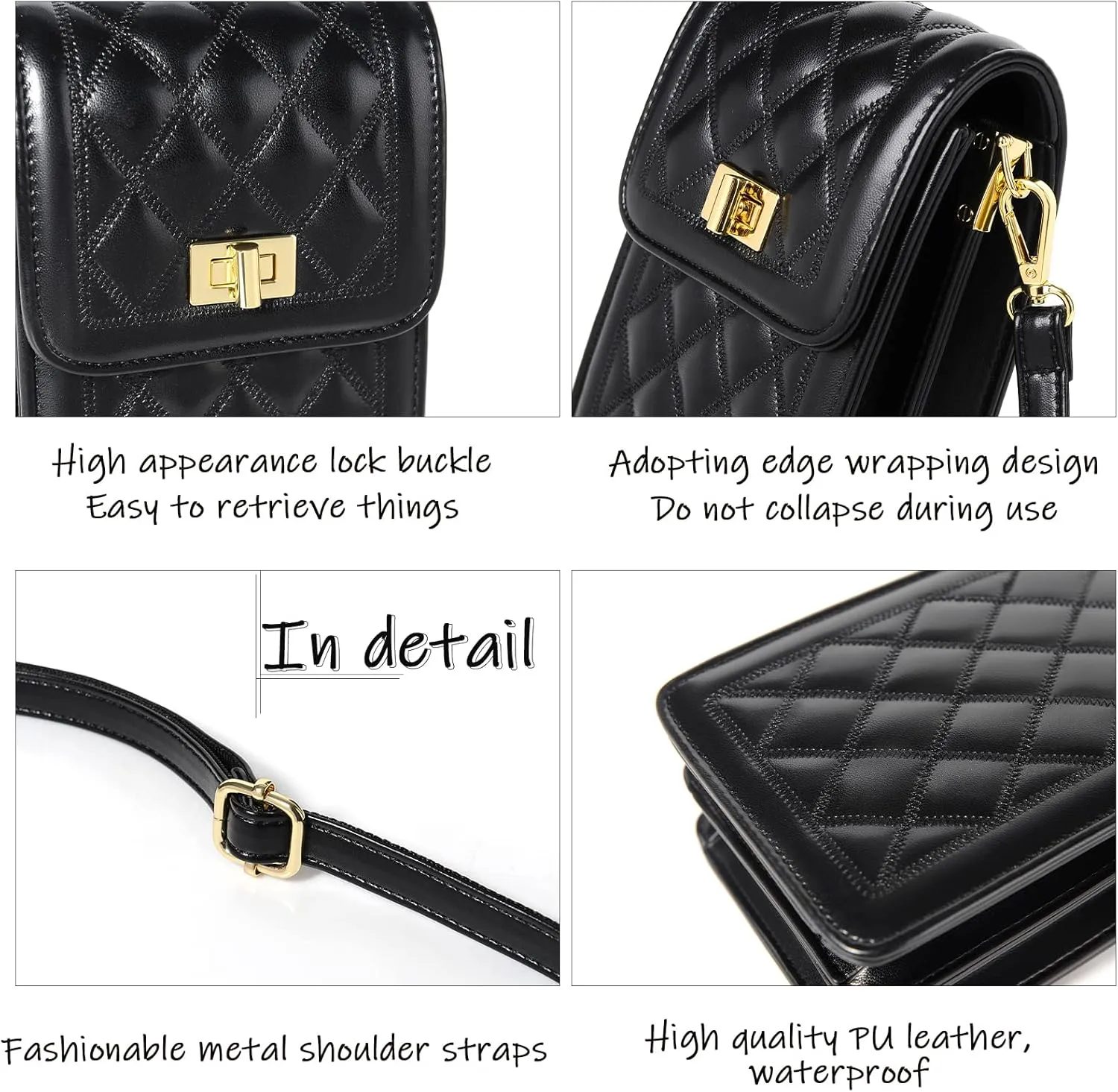 FSD.WG Women Small Crossbody Cell Phone Purse Leather Phone Purse Mini Messenger Shoulder Handbag Wallet