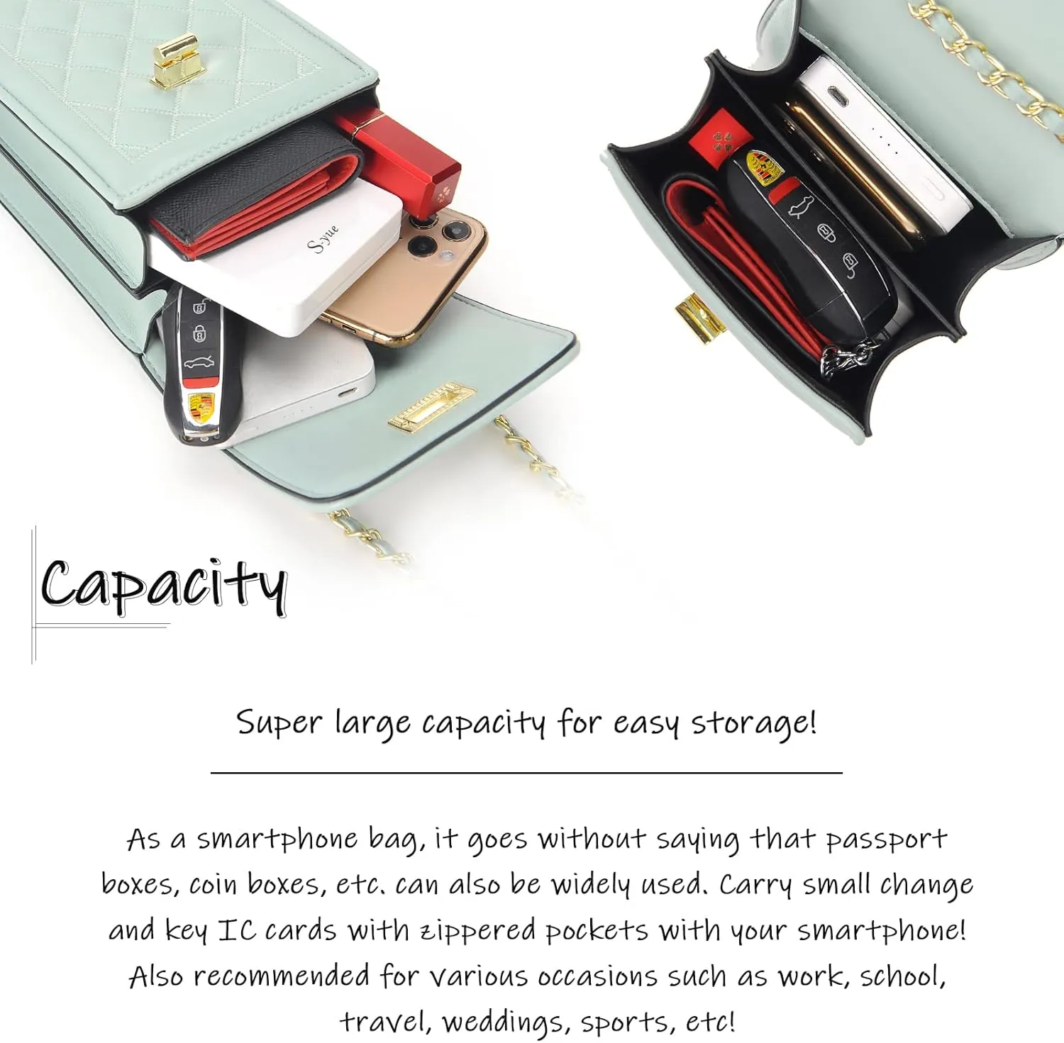 FSD.WG Women Small Crossbody Cell Phone Purse Leather Phone Purse Mini Messenger Shoulder Handbag Wallet
