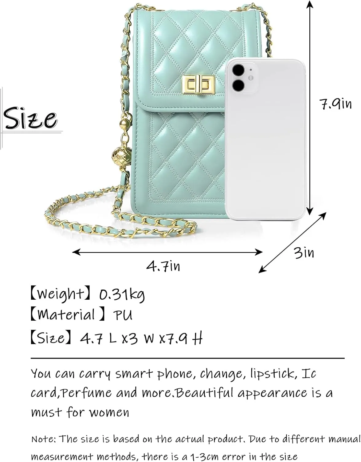 FSD.WG Women Small Crossbody Cell Phone Purse Leather Phone Purse Mini Messenger Shoulder Handbag Wallet