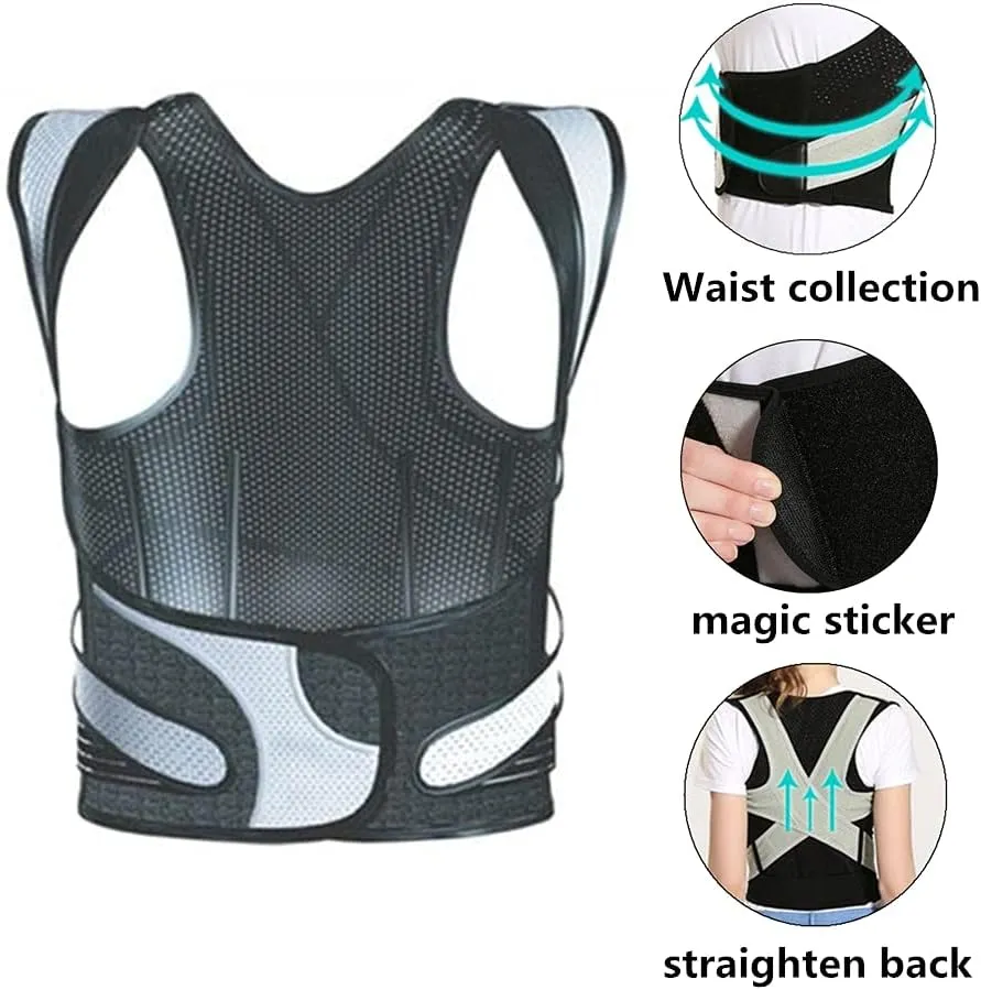 Full Back Corrector for Men Women Breathable Spine Lumbar Support Belt Adjustable Back Straightener Humpback Correction for Neck Shoulder Clavicle Pain Relief