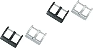 GALPADA 4pcs Stainless Steel Watchband Clasp Buckle for Electronic Straps Silver Black Accessories for Easy Installation