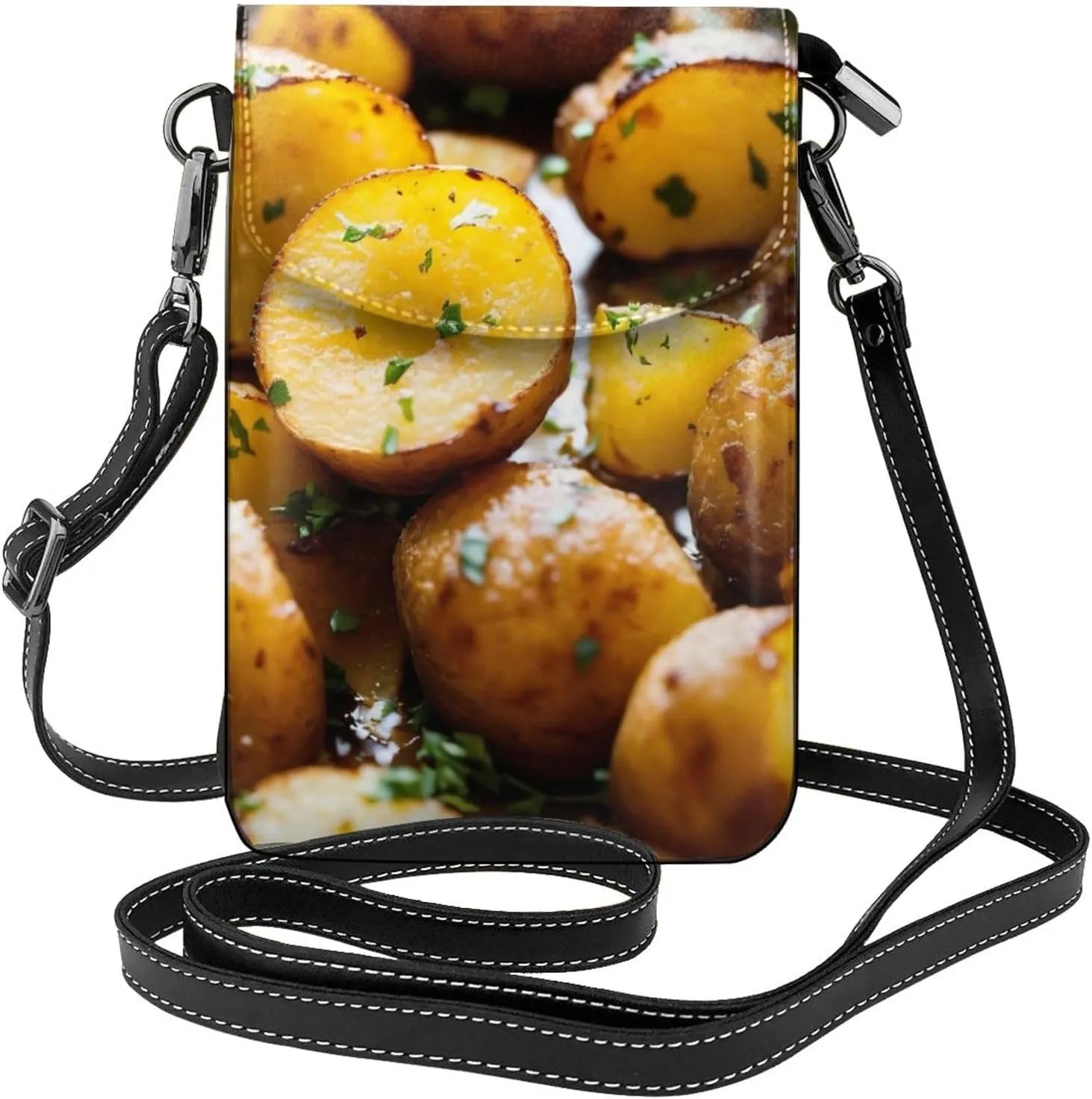 Garden Potatoes Print Small Crossbody Handbags Adjustable Shoulder Strap for Women Mini Cell Phone Purse