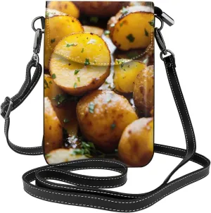 Garden Potatoes Print Small Crossbody Handbags Adjustable Shoulder Strap for Women Mini Cell Phone Purse