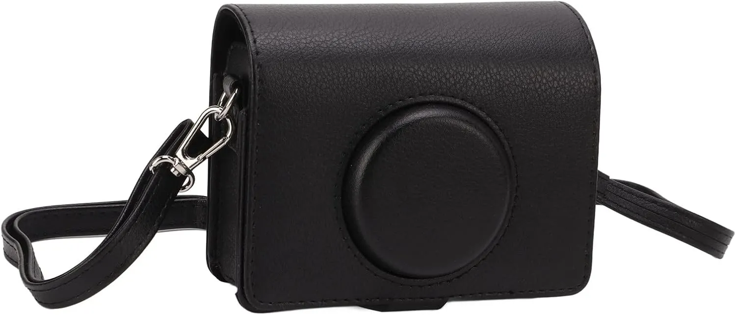GCra Ion Bag CasePU Leather Cra Ion Bag for Cr for,Cra Case Fion PU Leather Ion Bag with Shoulder St for Fuji Cra Brown (Black)