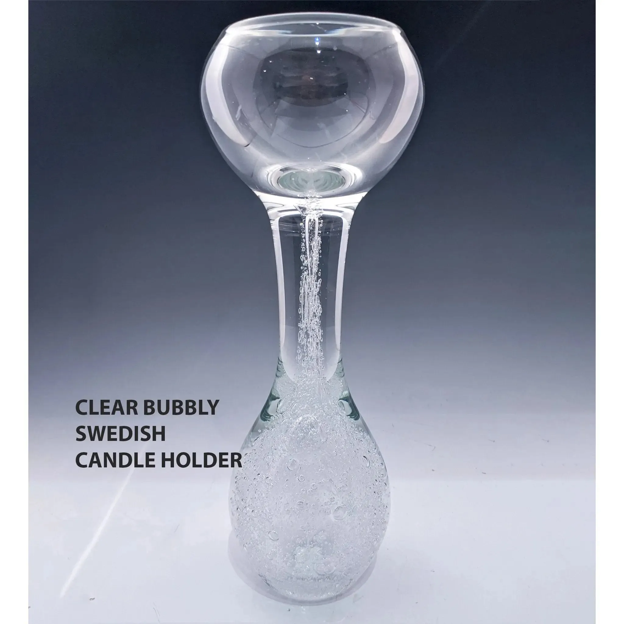 Gemstone Series Bubbly Swedish and Classic Swedish Candleholders by Jake Pfeifer of Hot Glass Alley