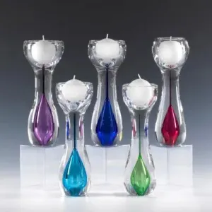 Gemstone Series Bubbly Swedish and Classic Swedish Candleholders by Jake Pfeifer of Hot Glass Alley