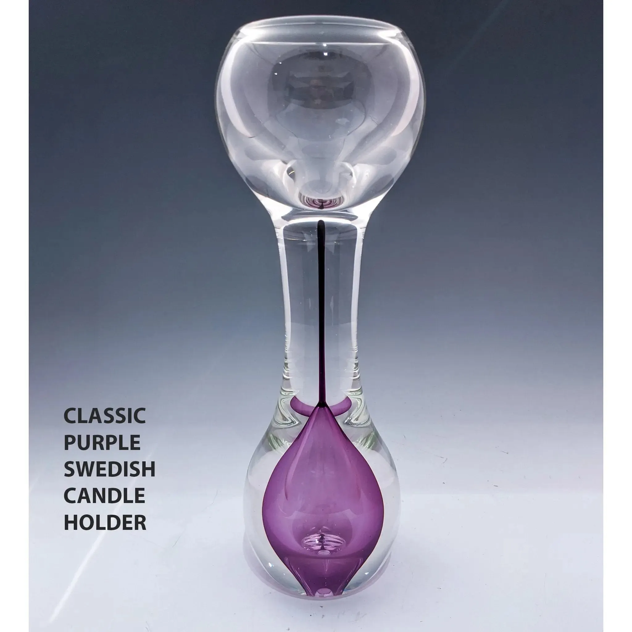 Gemstone Series Bubbly Swedish and Classic Swedish Candleholders by Jake Pfeifer of Hot Glass Alley