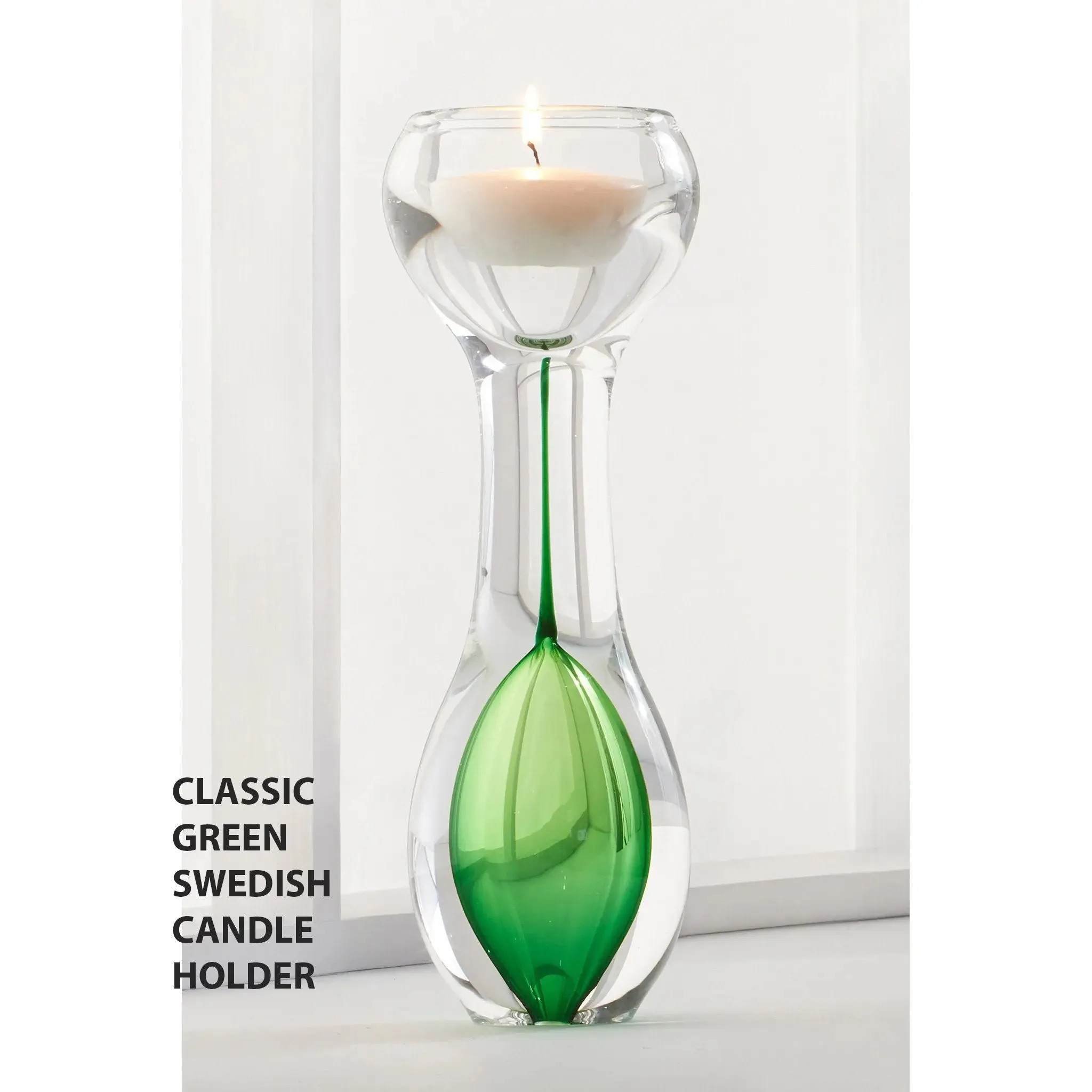 Gemstone Series Bubbly Swedish and Classic Swedish Candleholders by Jake Pfeifer of Hot Glass Alley