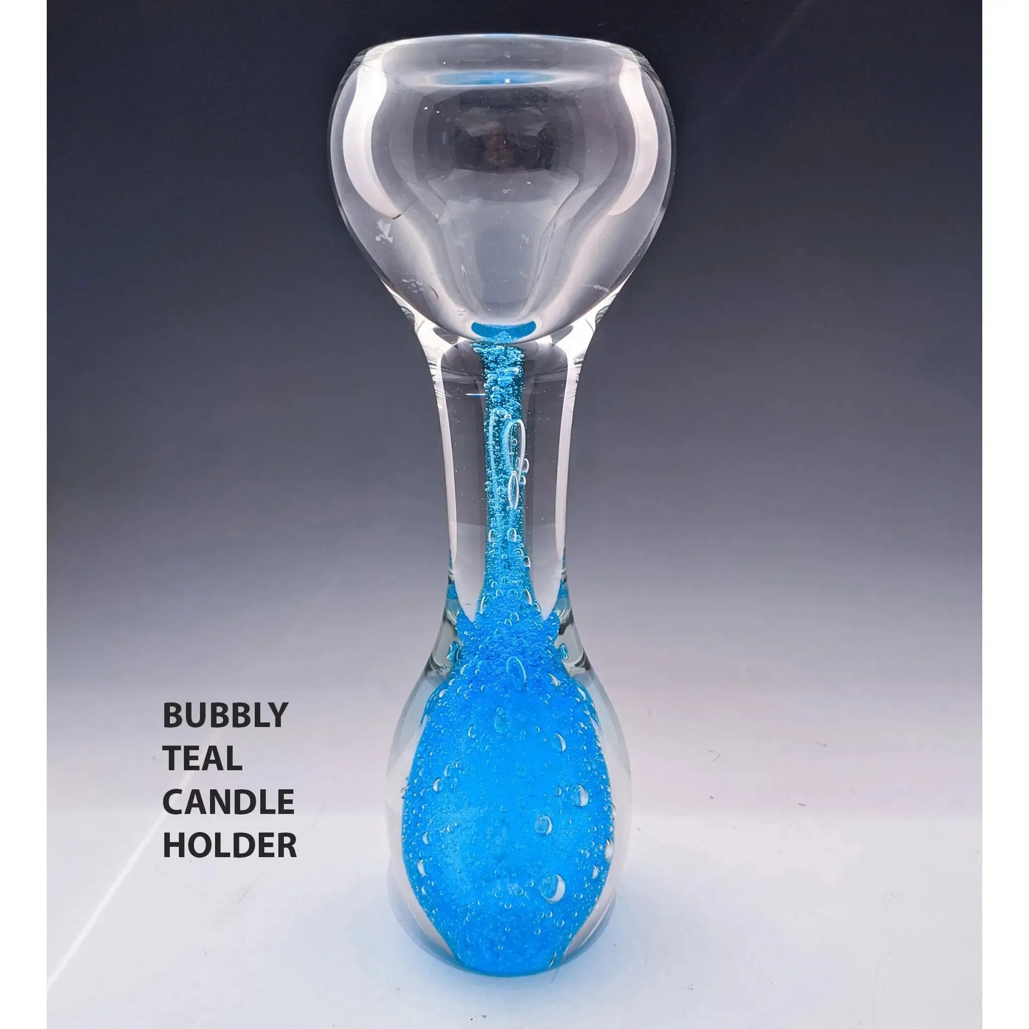 Gemstone Series Bubbly Swedish and Classic Swedish Candleholders by Jake Pfeifer of Hot Glass Alley