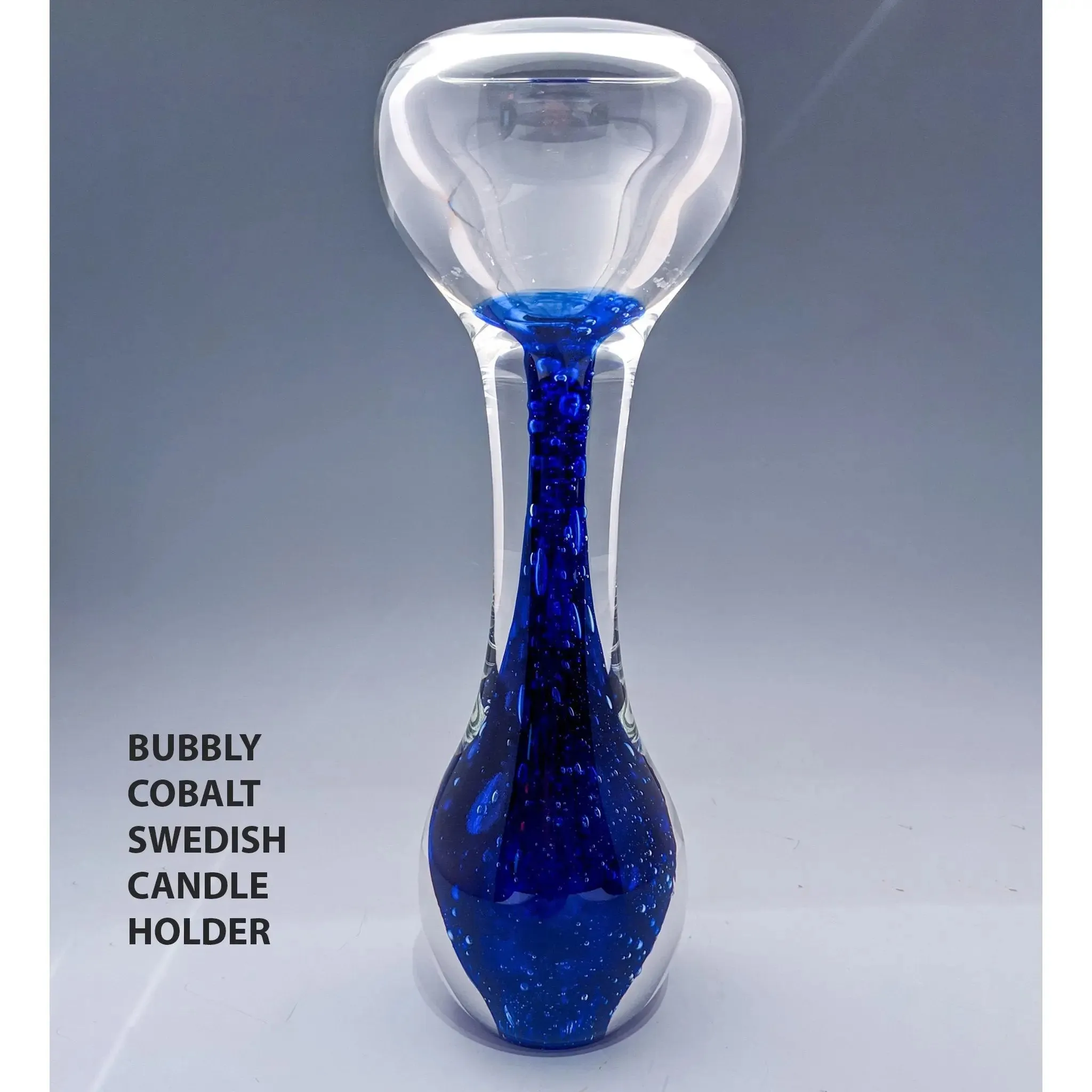 Gemstone Series Bubbly Swedish and Classic Swedish Candleholders by Jake Pfeifer of Hot Glass Alley