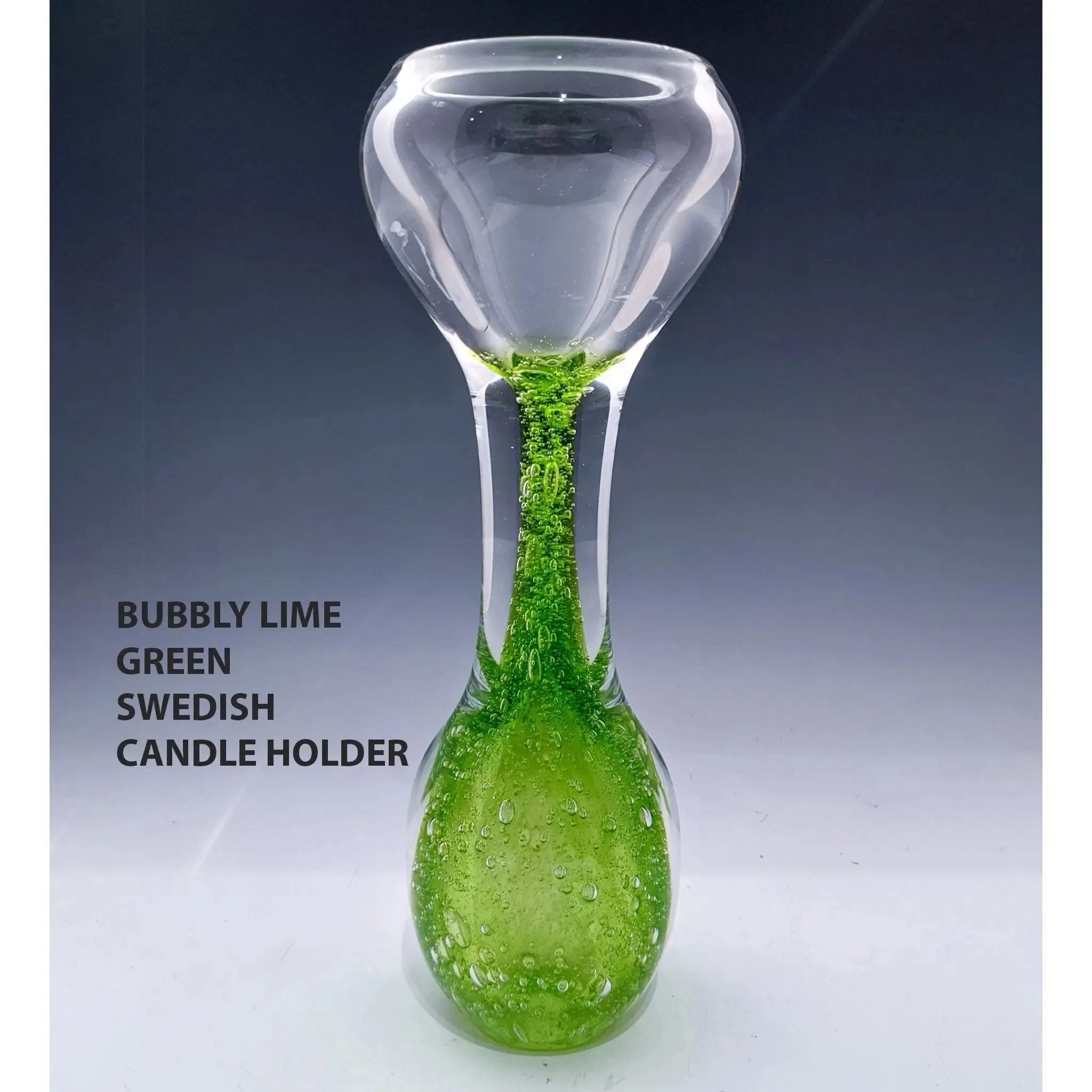 Gemstone Series Bubbly Swedish and Classic Swedish Candleholders by Jake Pfeifer of Hot Glass Alley