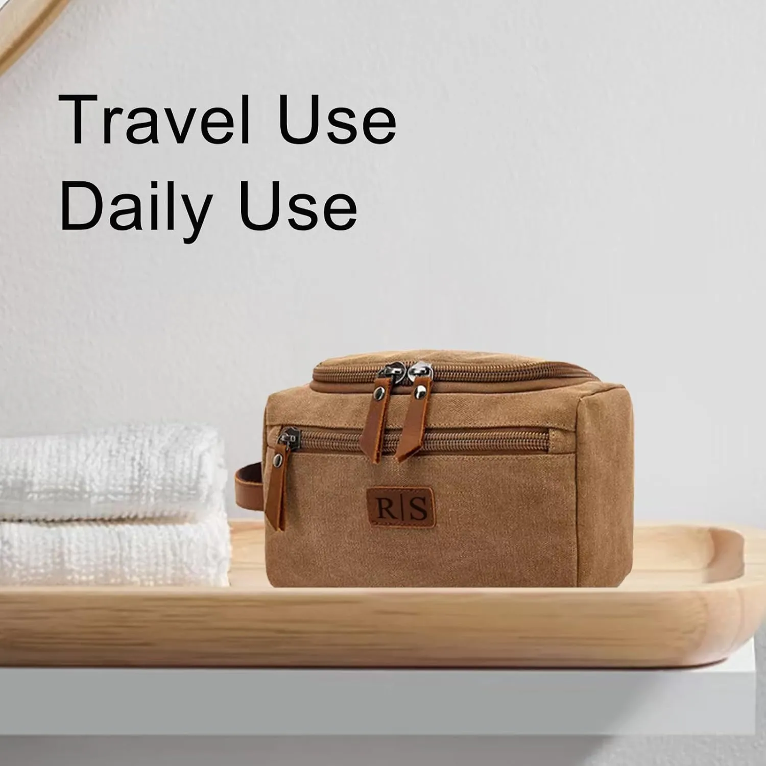 Generic Custom Toiletry Bag Personalized Hanging Travel Toiletry Bag Dopp Kit Custom Groomsmen Gift Bags Customized Gifts for Men Gifts for Birthday Black