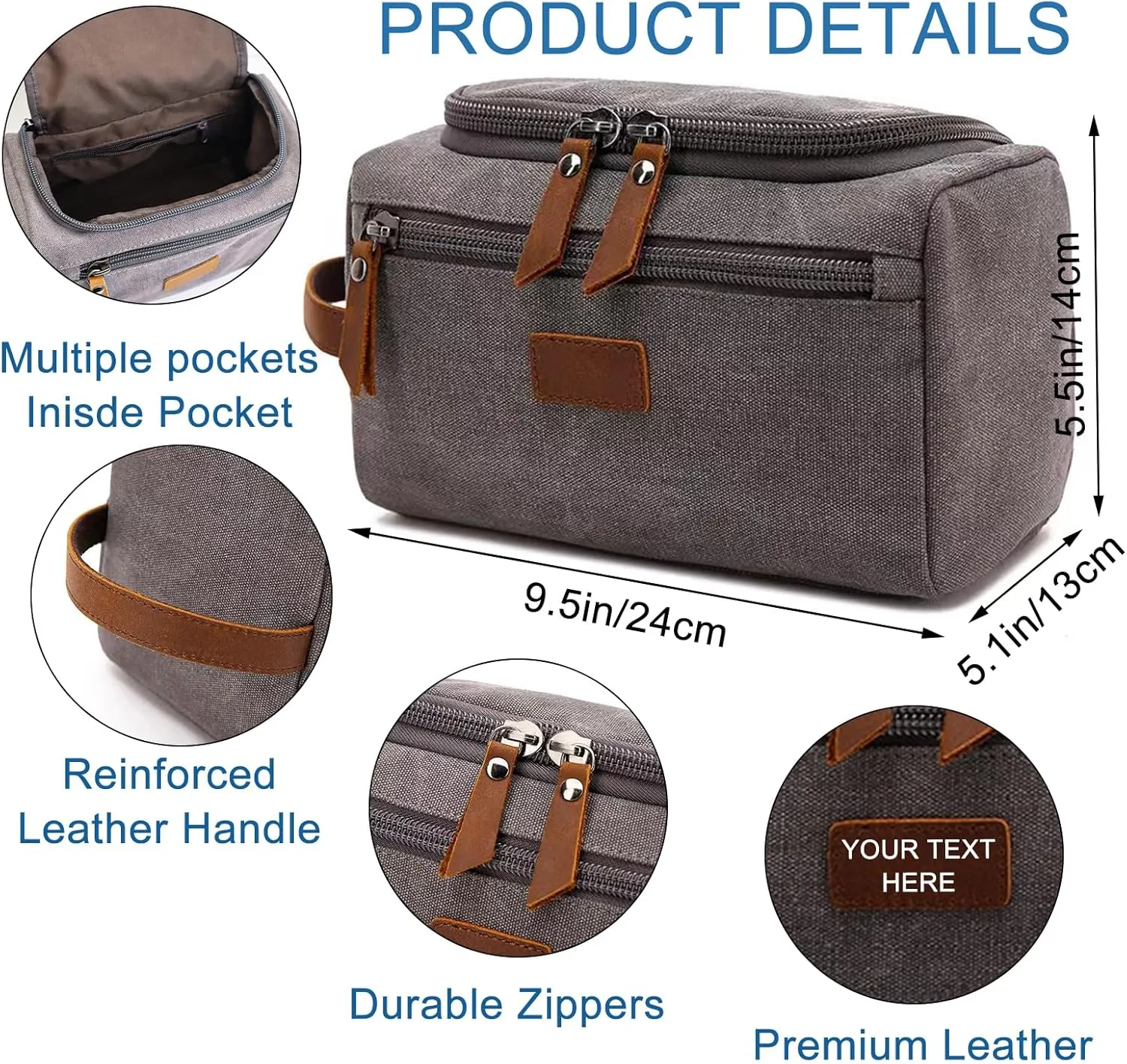 Generic Custom Toiletry Bag Personalized Hanging Travel Toiletry Bag Dopp Kit Custom Groomsmen Gift Bags Customized Gifts for Men Gifts for Birthday Black