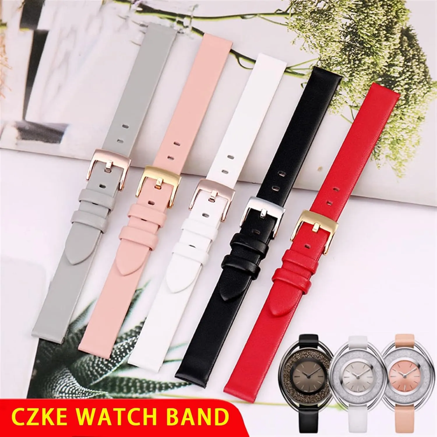 Genuine Leather Strap for Swarovski 5158517/5158544/5158972 WatchAccessories Fashion Bracelet 12mm Small Size Watch Strap Female
