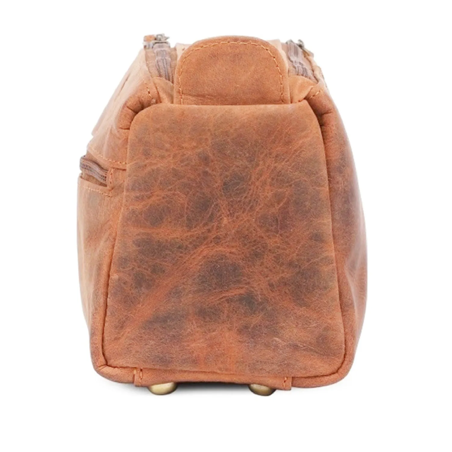 Genuine Leather Travel Toiletry Bag (Brown)