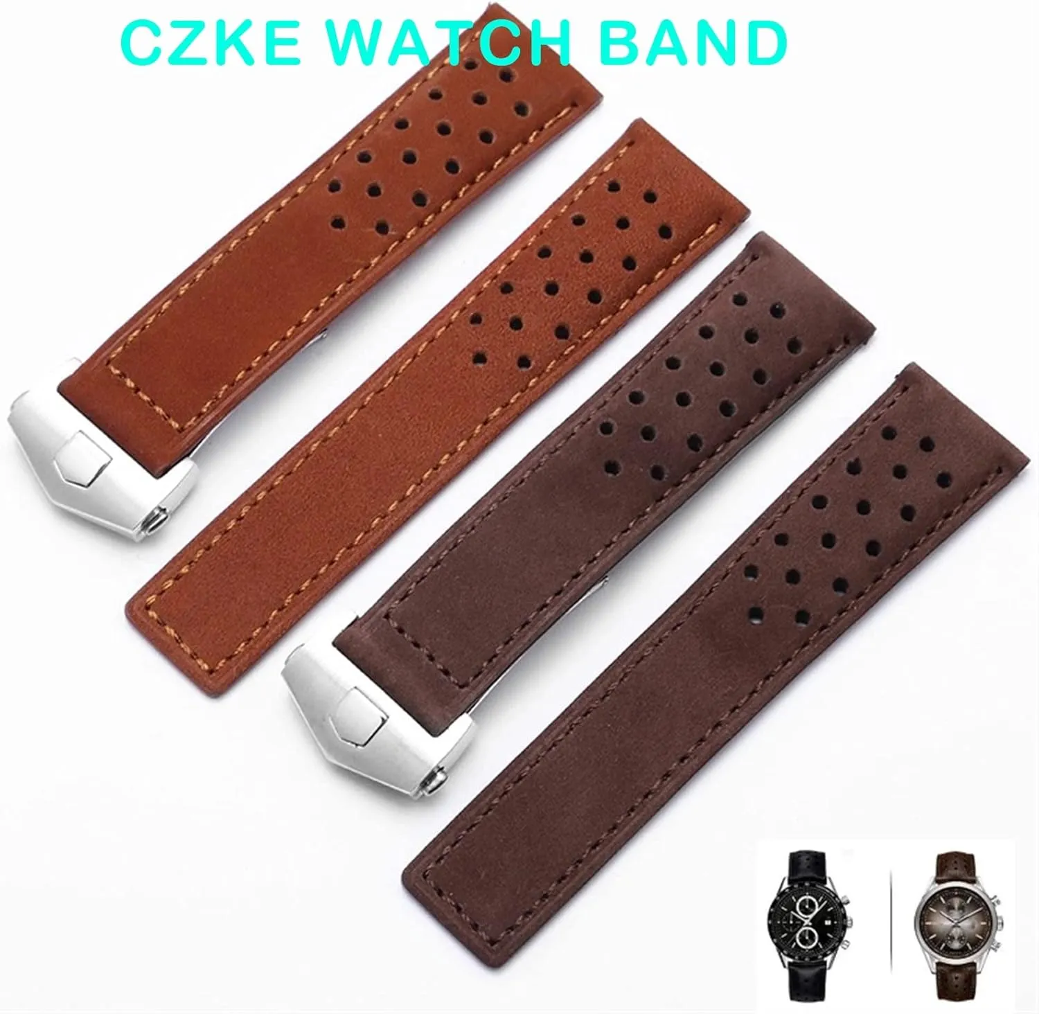 Genuine Leather Watchband For TAG Heuer Watch Strap Folding Buckle 20mm 22mm Cow Leather WatchBands