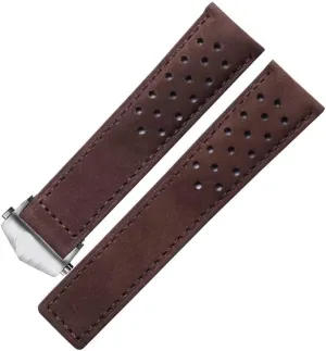 Genuine Leather Watchband for TAG Heuer Watch Strap with Folding Buckle 20mm 22mm Gray Black Brown Cow Leathr Band (Color : 10mm Gold Clasp, Size : 22mm)