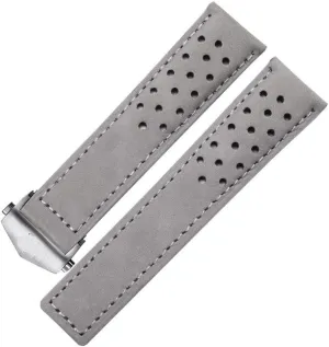 Genuine Leather Watchband for TAG Heuer Watch Strap with Folding Buckle 20mm 22mm Gray Black Brown Cow Leathr Band