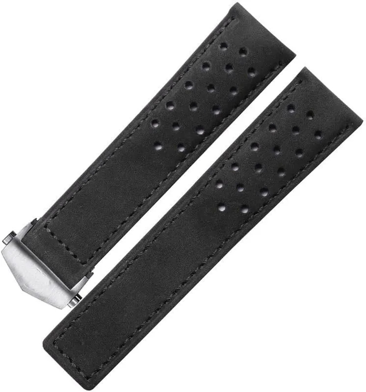 Genuine Leather Watchband for TAG Heuer Watch Strap with Folding Buckle 20mm 22mm Gray Black Brown Cow Leathr Band