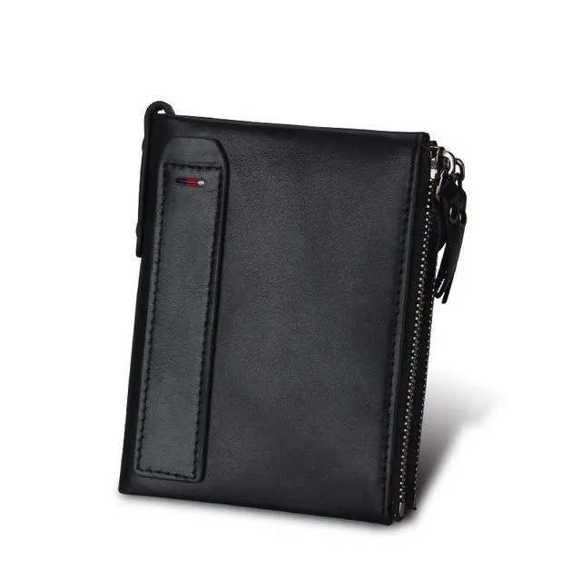 Genuine Leather Zipper Wallet - 5 Colors