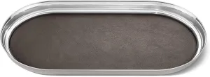 Georg Jensen Manhattan Tray, Stainless Steel & Leather Inlay, 35 cm