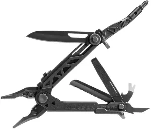 Gerber Gear Center-Drive Multitool - With Needle-Nose Pliers, 3.25" Blade & Center-Axis Bit Driver - Includes Magnetic Flathead & Phillips Bits - Comes with Coyote Brown Sheath - Made in USA - Black