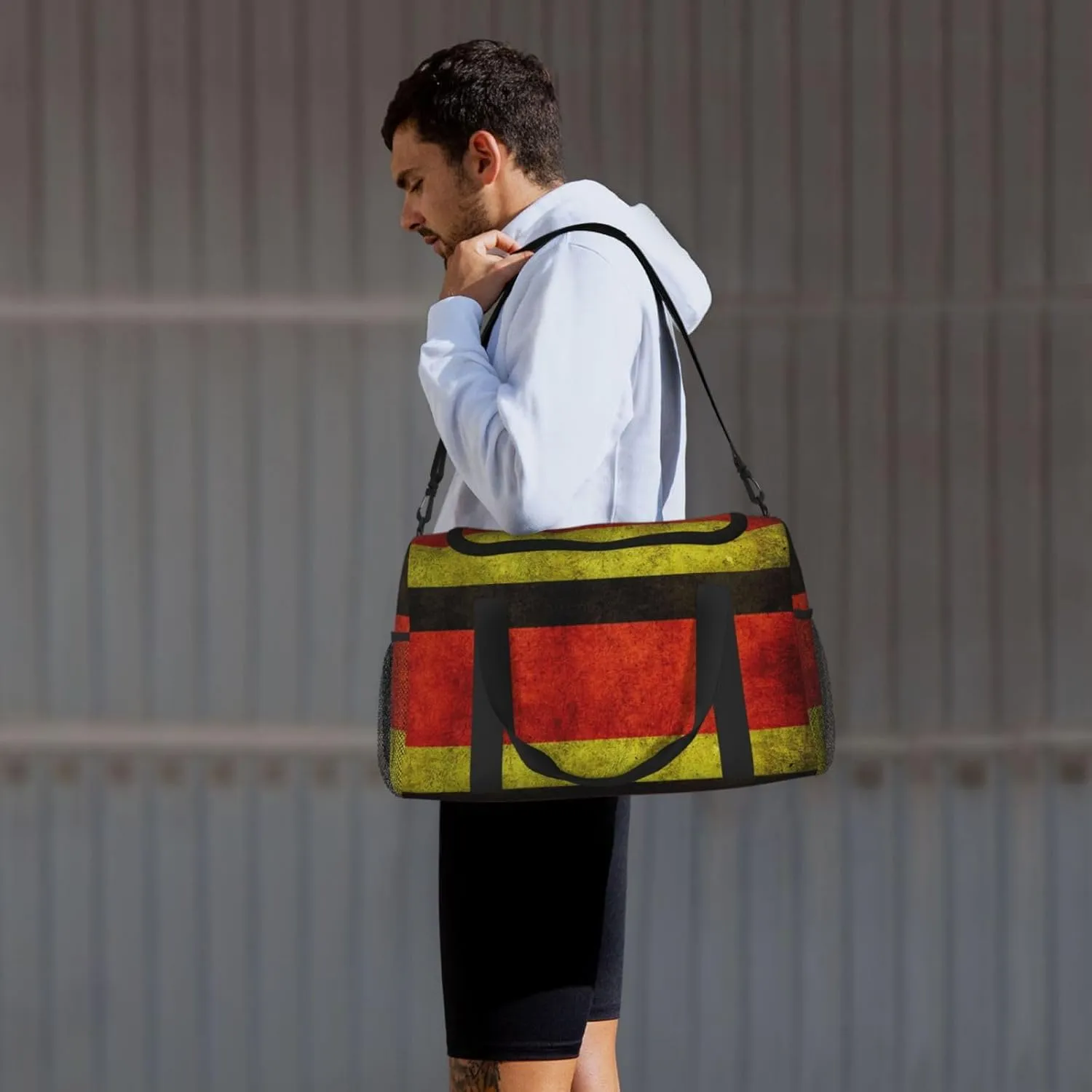 Germany Flag Travel Duffel Bag Large Foldable Waterproof Overnight Bag For Beach Swim Bags Pool Sports Gym