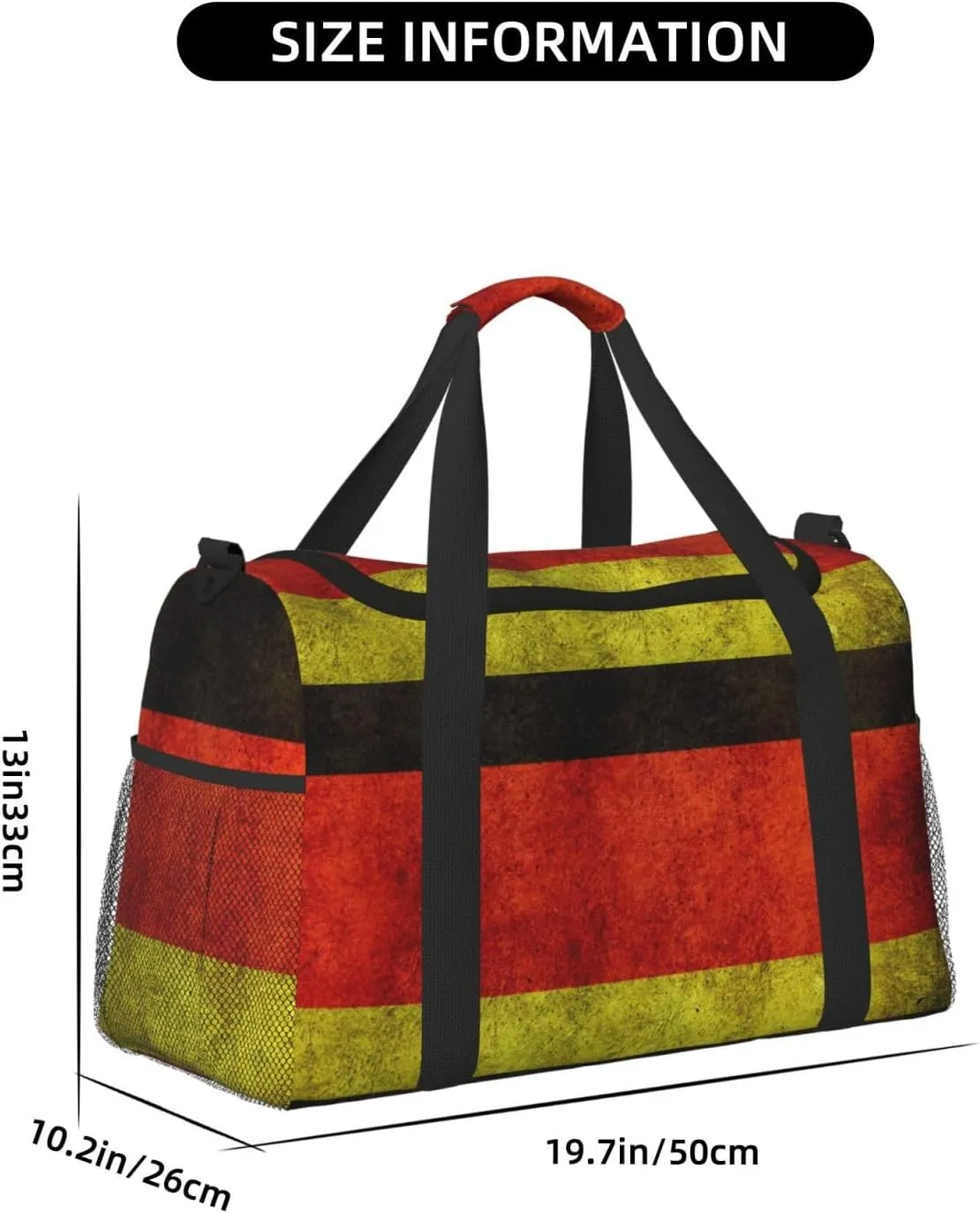 Germany Flag Travel Duffel Bag Large Foldable Waterproof Overnight Bag For Beach Swim Bags Pool Sports Gym