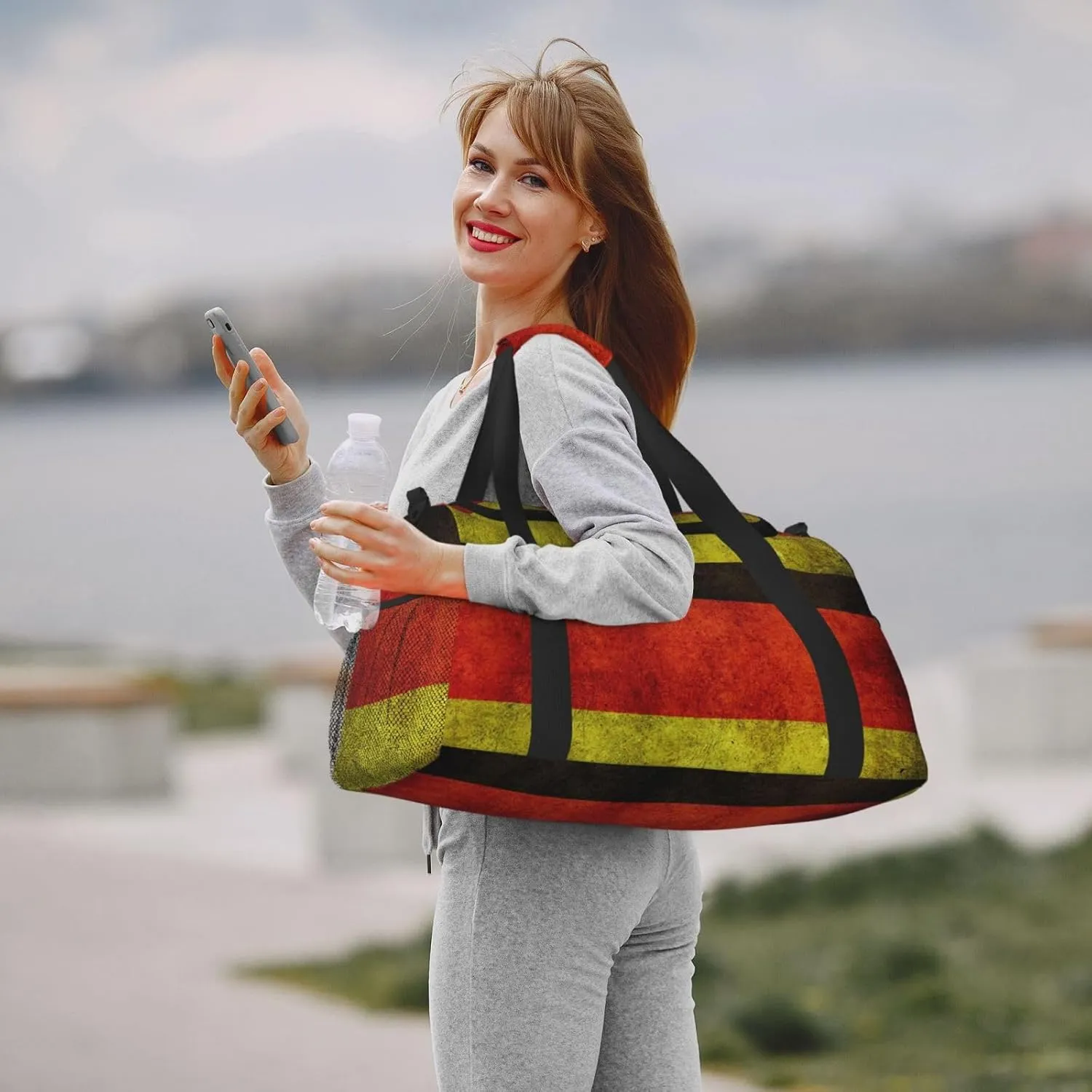Germany Flag Travel Duffel Bag Large Foldable Waterproof Overnight Bag For Beach Swim Bags Pool Sports Gym