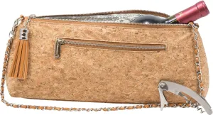 GGWP Single Bottle Wine Purse | Thermal Insulated Clutch Tote for Women (Cork)